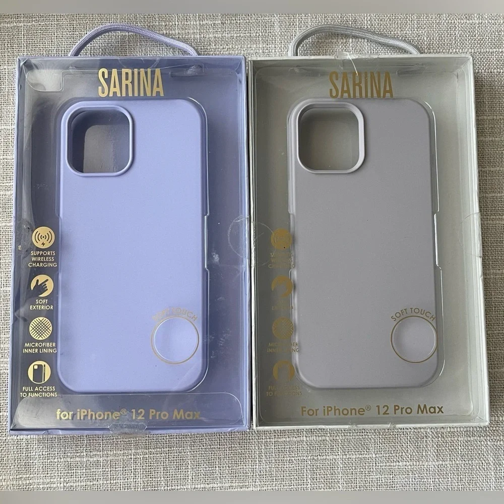 Sarina iPhone 12 Pro Max Silicone Case 2 Pack Purple